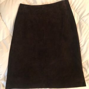 NWT brown 100% suede skirt